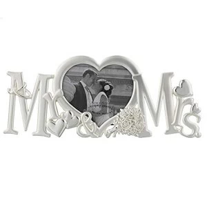 image of 3" x 3" - Silver Plated Photo Frame - Mr & Mrs