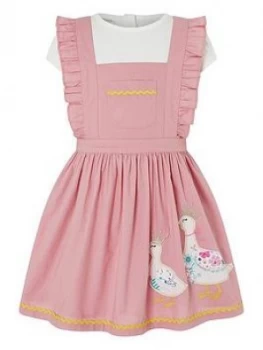 Image of Monsoon Baby Girls Nellie Pinny And Top - Pink