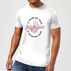 image of High Five If You're Not Alive Mens T-Shirt - White - 5XL