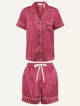 image of Accessorize Candycane Short Pj Set, Pink, Size L, Women