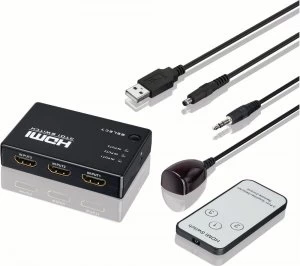 image of Logik 3-Way HDMI Switch Box LHDSW16