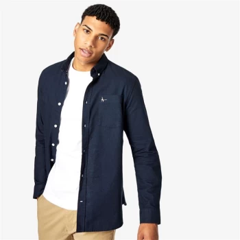 image of Jack Wills Wadsworth Plain Oxford Shirt - Navy