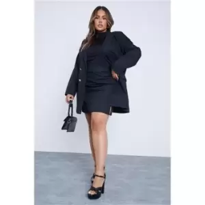 image of I Saw It First Black Plus Size Tailored Side Split Skirt - Black