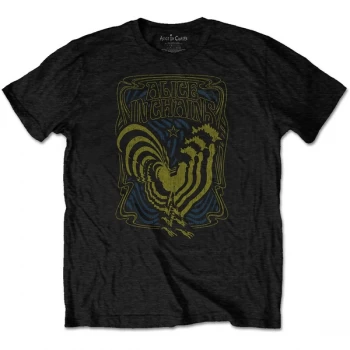 image of Alice In Chains - Psychedelic Rooster Unisex Large T-Shirt - Black