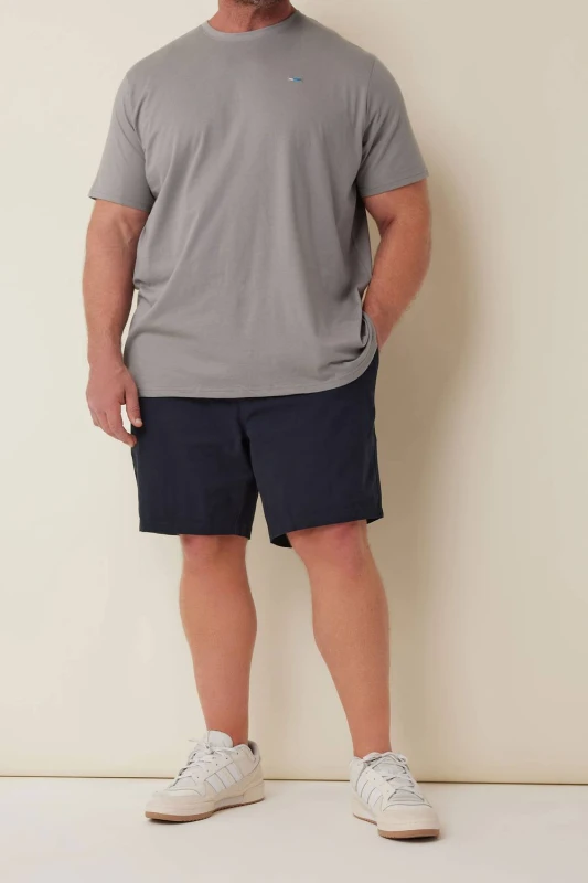 Image of BadRhino BadRhino Men Elasticated Waist Chino Shorts in Mid Navy Size: X-Large Mid Navy XL Male 5059738085853