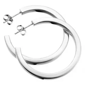 image of Beginnings Sterling Silver E165 Square Cut Hoop Earrings