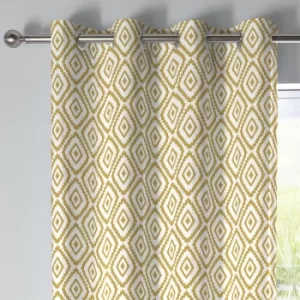 Fusion Navaho Ochre Eyelet Curtains Ochre