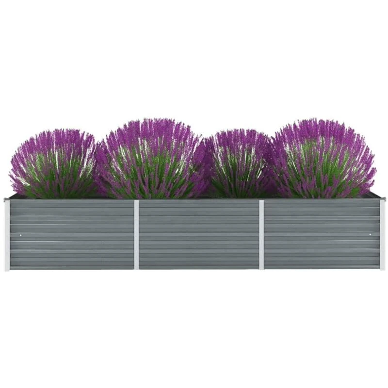 Image of Vidaxl Garden Raised Bed Galvanised Steel 240X80X45cm Grey