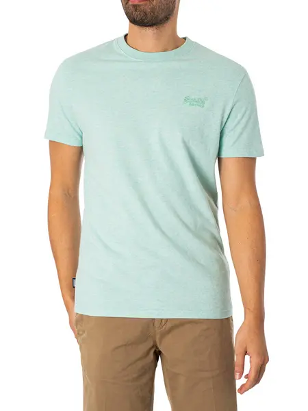Image of Superdry Vintage Logo EMB T-Shirt Light Mint Green Marl M