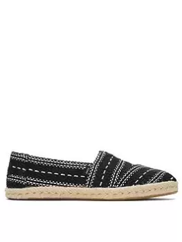 image of TOMS Alpargata Rope Espadrille - Black Multi, Black, Size 5, Women