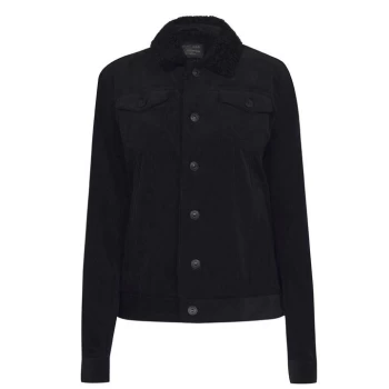 image of Label Lab Stanning Corduroy Borg Lined Jacket - Black