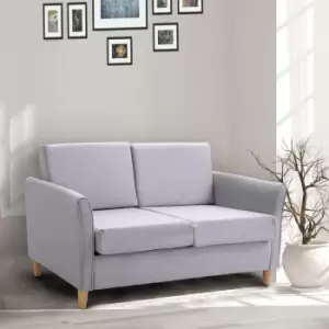 image of HOMCOM Compact 2 Seater Sofa With Armrests Linen Style Upholstery Grey