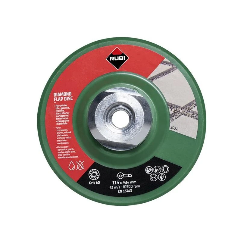 Image of Rubi Tiling Tools Diamond Flap Disc 32921 Diameter: 115mm