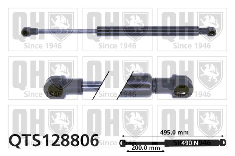 Image of QUINTON HAZELL Tailgate strut QUINTON HAZELL QTS128806