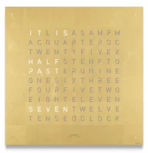 image of QLOCKTWO Classic Creators Edition Gold Wall Clock 45cm