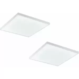 Image of 2 pack 300mm Sleek Ceiling Light White Slim Square Low Profile 11W LED 4000K