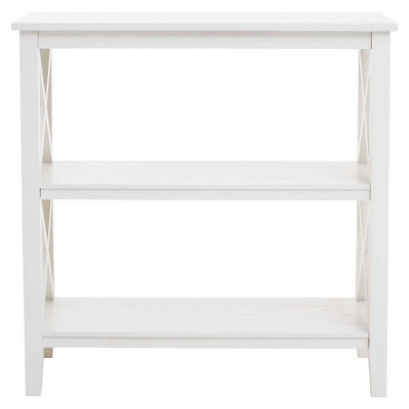Image of Orsina Three Shelf Ivory Book Case, Pine Wood Tall Book Shelf, Large Book Case For Home & Office