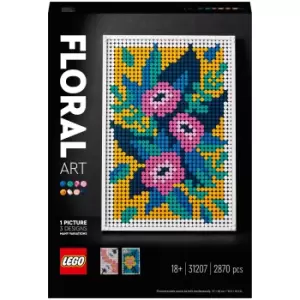 image of LEGO ART Floral Art 3in1 Flowers Crafts Set, Wall Decor (31207)