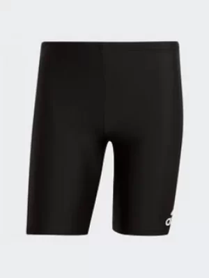 Image of adidas Badge Fitness Swim Jammers, Black/White, Size 28, Men
