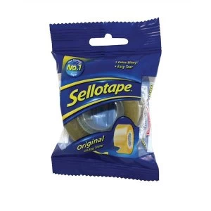 image of Sellotape Original Golden Tape Roll Non-static Easy-tear Small 24mm x 33m Pack of 6