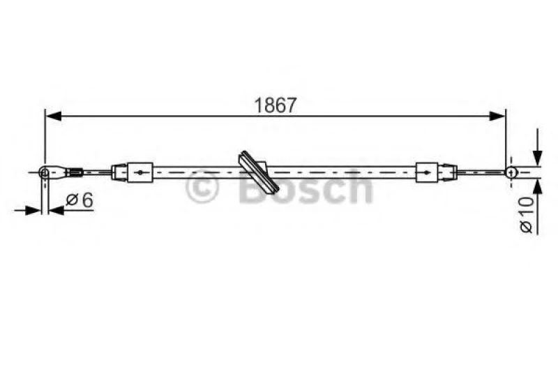 Image of Handbrake cable Bosch 1 987 482 028