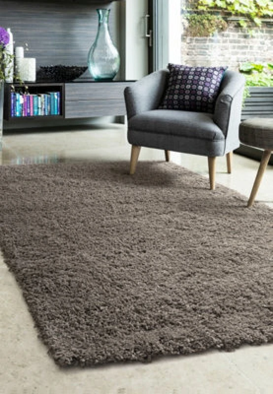 Image of Melrose Venus Shaggy Dark Natural High Pile X-Large Area Rug 200/290Cm