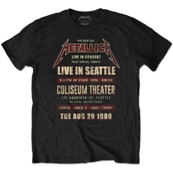 Image of Metallica - Seattle '89 Unisex Large T-Shirt - Black
