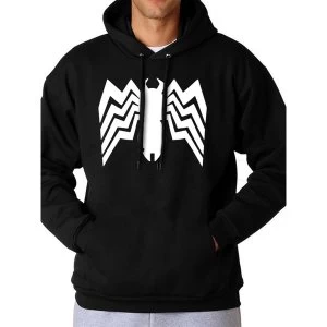 Image of Spiderman Comics - Unisex Venom Logo Full-Length Hoodie (Black)