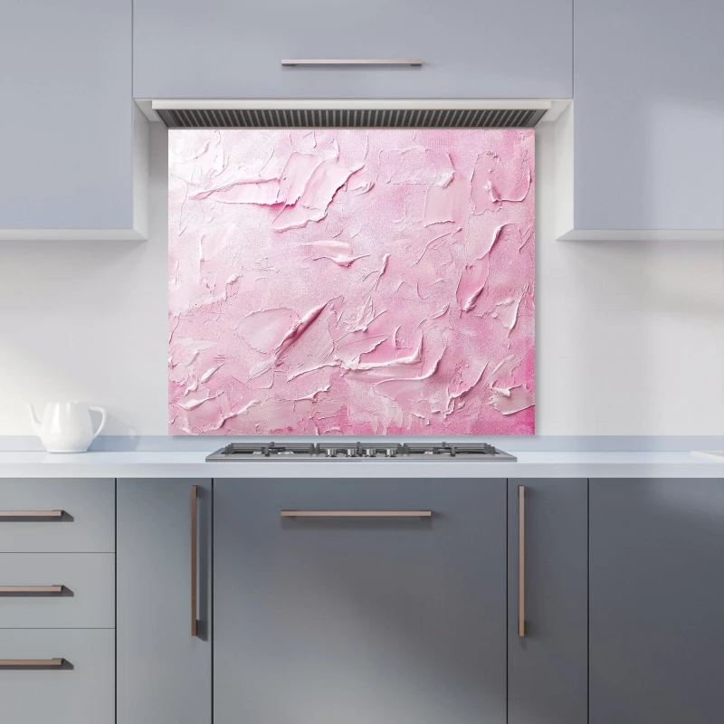 Image of Warren Reed - Designer Baby Pink Textured Effect Kitchen Splashback in Black Size: 600mm x 750mm Black Unisex 600mm x 750mm