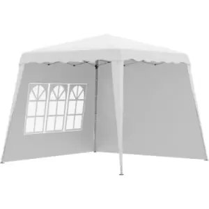 image of 2.4 x 2.4m UV50+ Pop Up Gazebo Canopy Tent with Carry Bag, White - White - Outsunny