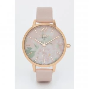 image of Lipsy Pale Pink Strap with Pink Floral Dial