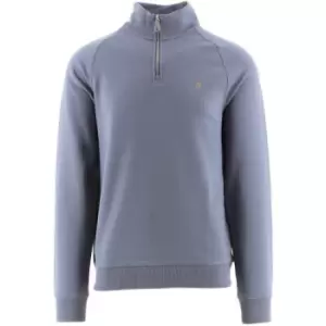 Image of Farah Battleship Blue Jim Quarter-Zip Sweatshirt