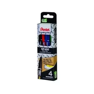 Pentel Permanent Marker Fine Assorted Pack of 4 YNF4504-M PE11337