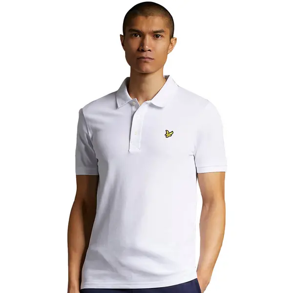 image of Lyle & Scott Mens Plain Organic Cotton Polo Shirt M - Chest 38-40' (96-101cm) White LYL113-626-M