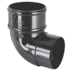 Image of Polypipe Downpipe Offset Bend - 68mm x 92.5 Degree - Black