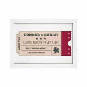 Image of Personalised Cinema Ticket A4 Framed Print