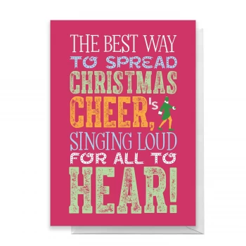 image of Elf Christmas Cheer Greetings Card - Large Card