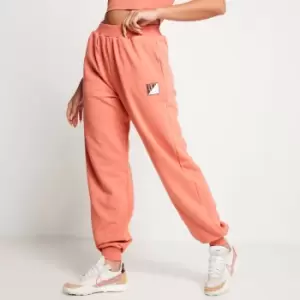 image of 11 Degrees Womens Mixed Branding Oversized Joggers - Terracotta - UK 12