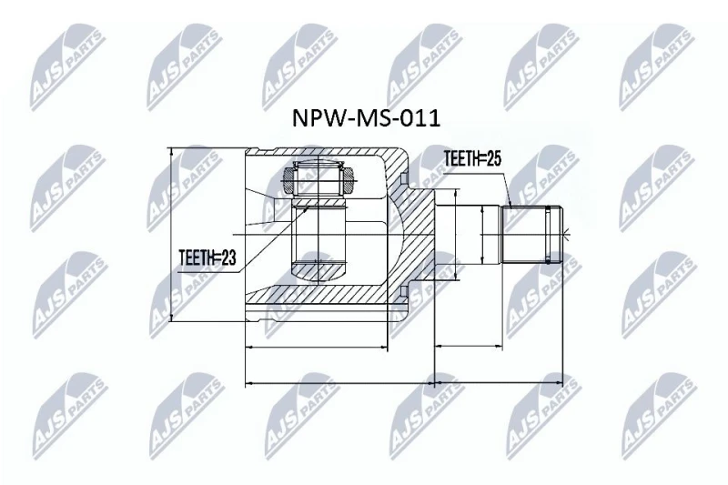 Image of NTY CV joint kit NTY NPW-MS-011
