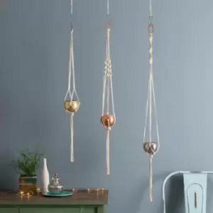Image of Wool Couture Three Sisters Plant Hanger Macrame Kit Beige