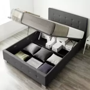 Image of Aspire - End Lift Ottoman Storage Bed Super King Black Linen