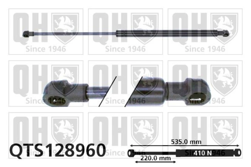 Image of QUINTON HAZELL Tailgate strut QUINTON HAZELL QTS128960