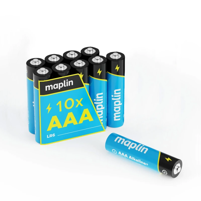 Image of Maplin Maplin AAA LR03 1.5V Alkaline Batteries 7 Year Shelf Life High Performance (Pack of 10) 407PAM