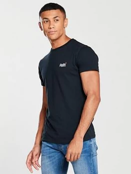 Image of Superdry Orange Label Vintage Emb Tee, Eclipse Navy, Size 3XL, Men