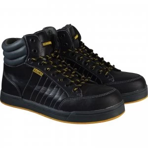 Image of Roughneck Mens Raptor Hi Top Safety Trainers Black Size 10