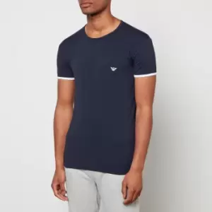Image of Emporio Armani Mens Contrast Binding T-Shirt - Marine - L
