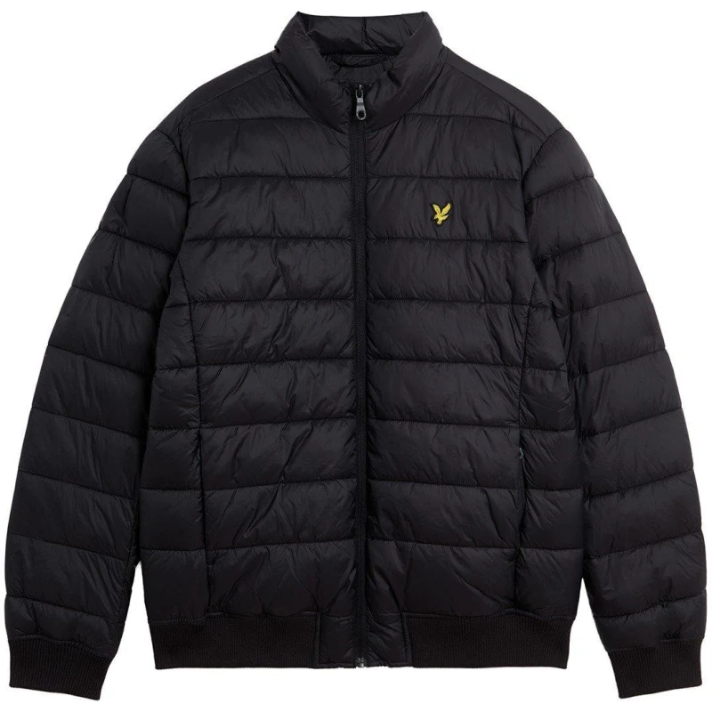 Image of Lyle & Scott Mens Funnel Neck Puffer Jacket in Jet Black
