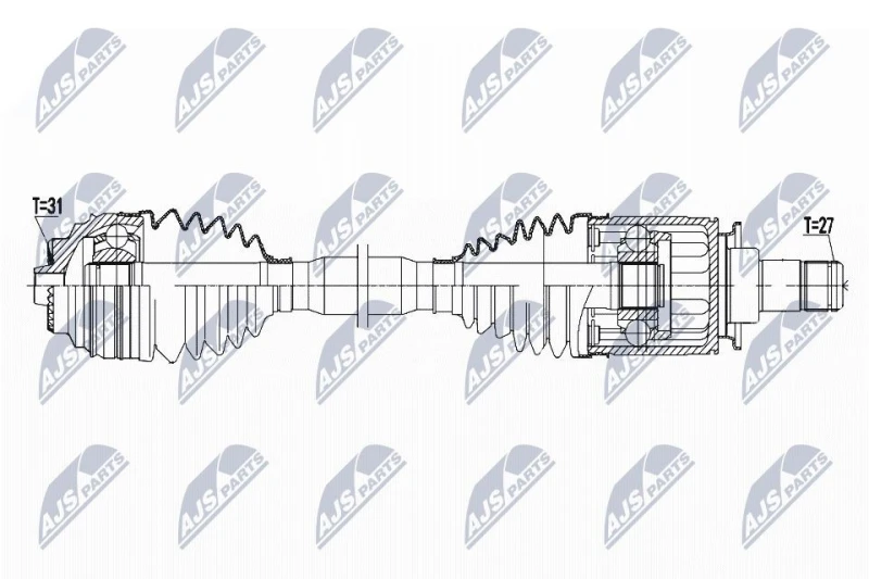 Image of NTY NPW-BM-181 Drive shaft Rear Axle Right Drive Shaft (13)