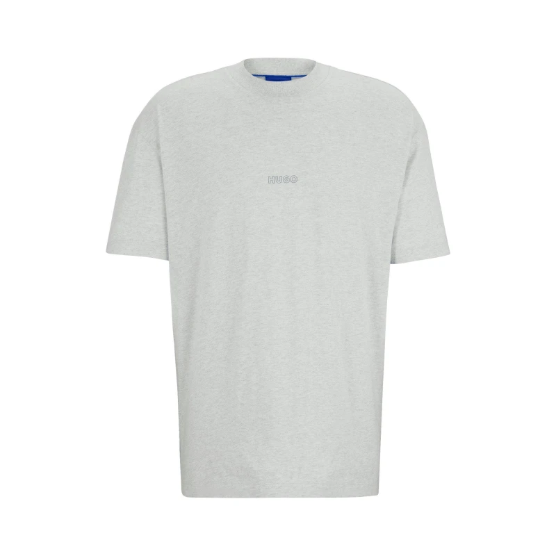 Image of HUGO Blue Nouveres Cotton-Jersey T-Shirt - L Grey Tops male 50516996-082 L
