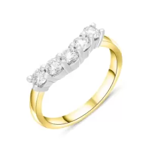 18ct Yellow Gold 0.55ct Diamond U Shape Half Eternity Ring